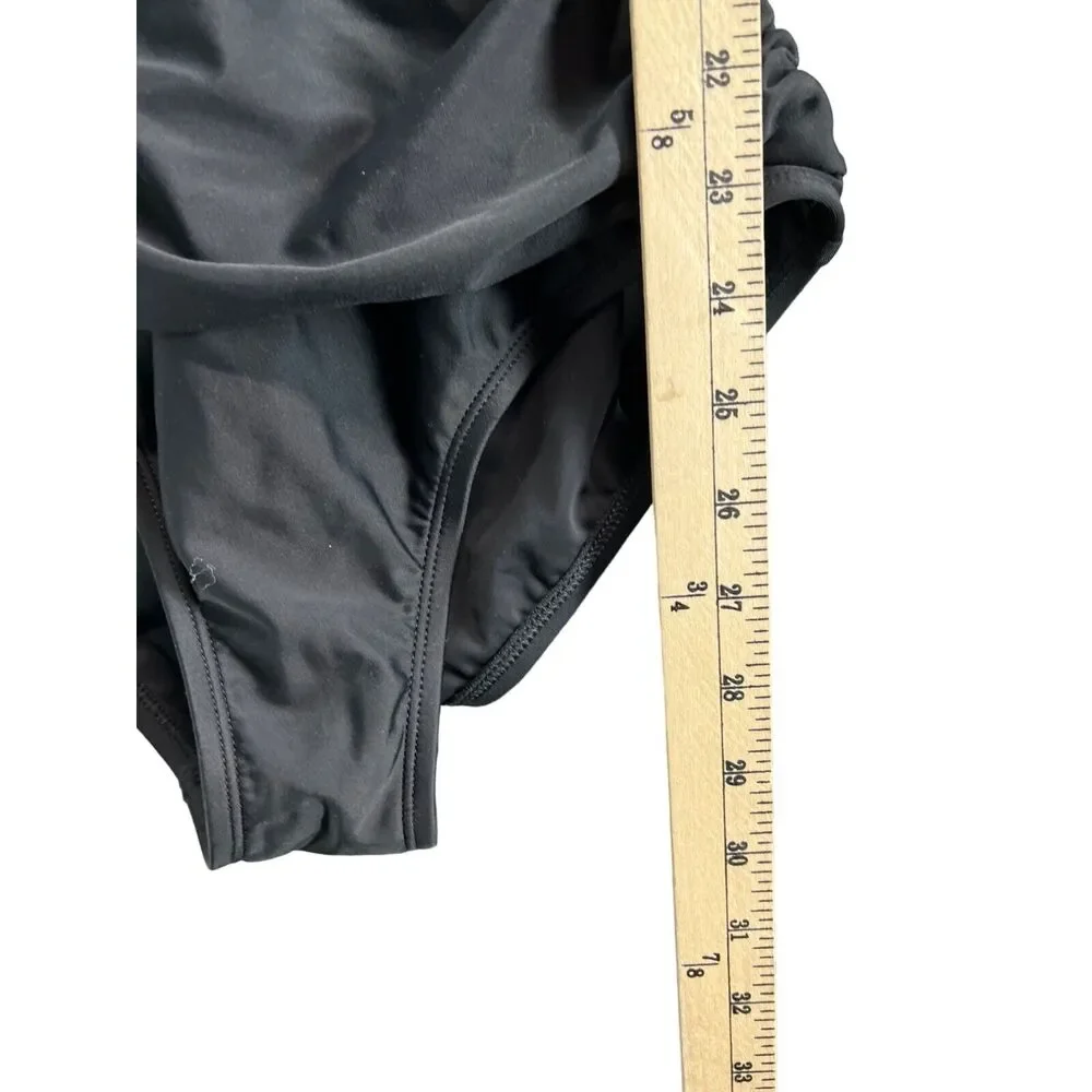 Espidoo Swimsuit Women S Black Padded One Piece Adjustable Ruched Beach Vacation